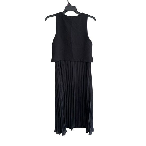 Zara Womens Midi Dress S Black Pleated Combination Sleeveless 8741/040 NWT - Picture 5 of 16
